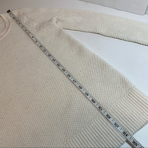 Loft Sweater Ivory White Open Cable Knit - Picture 8 of 11